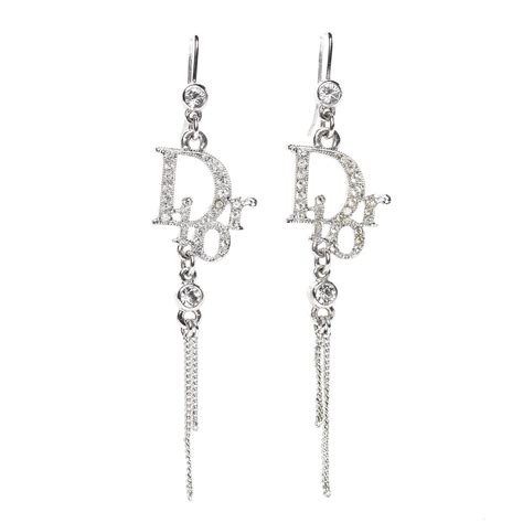 christian dior earrings silver